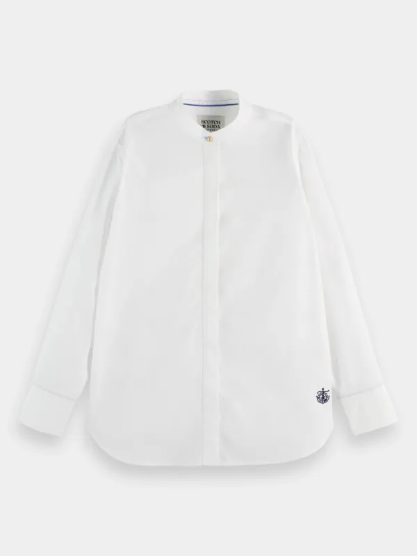Collarless shirt sold by Scotch and Soda