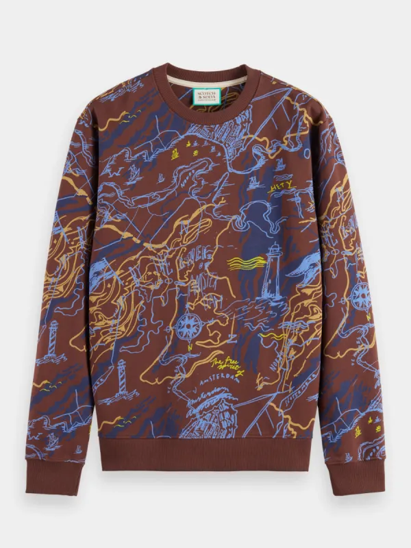 Printed crewneck sweatshirt sold by Scotch and Soda