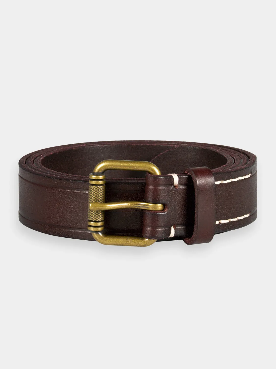 Raw edge leather belt sold by Scotch and Soda