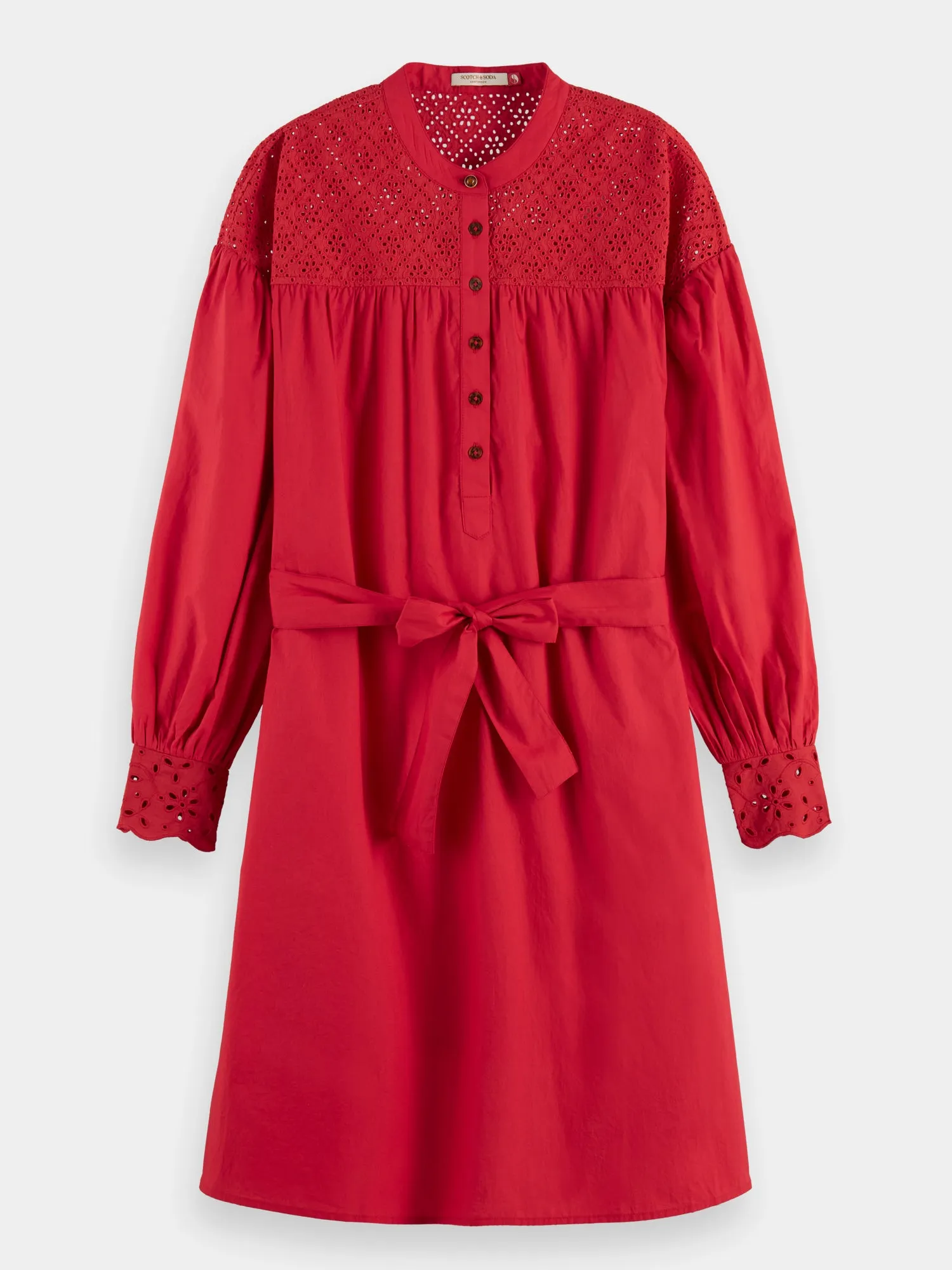 Belted broderie dress sold by Scotch and Soda