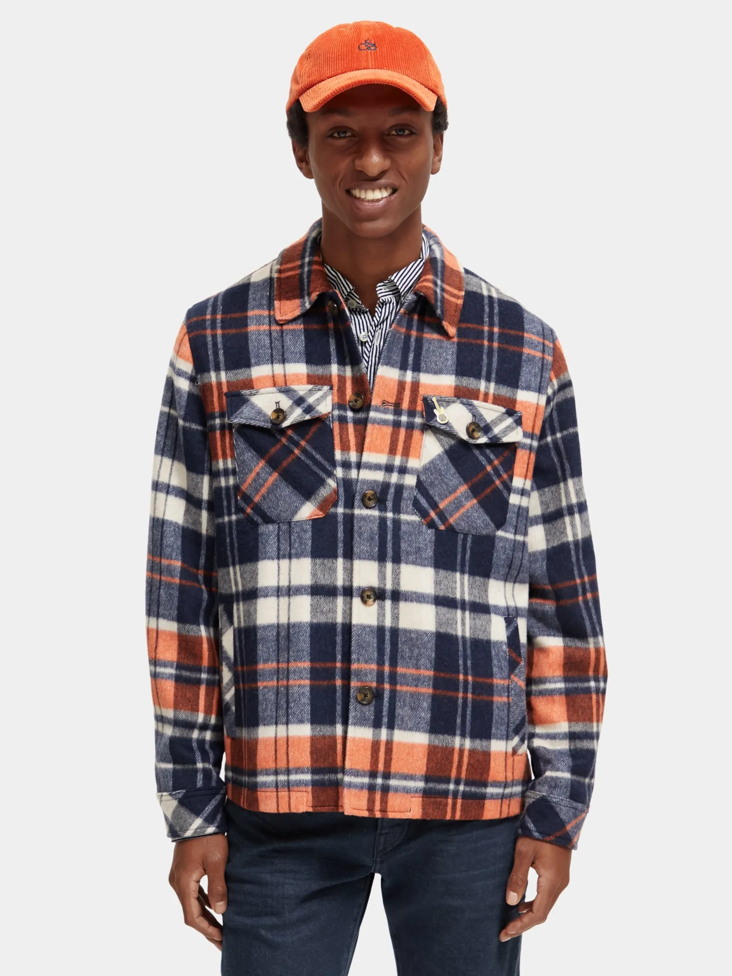Checked wool-blend overshirt sold by Scotch and Soda