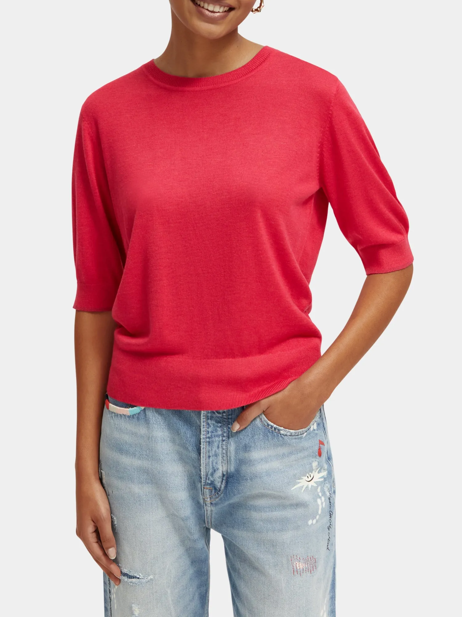 Short sleeved crewneck sweater sold by Scotch & Soda product image thumbnail 2
