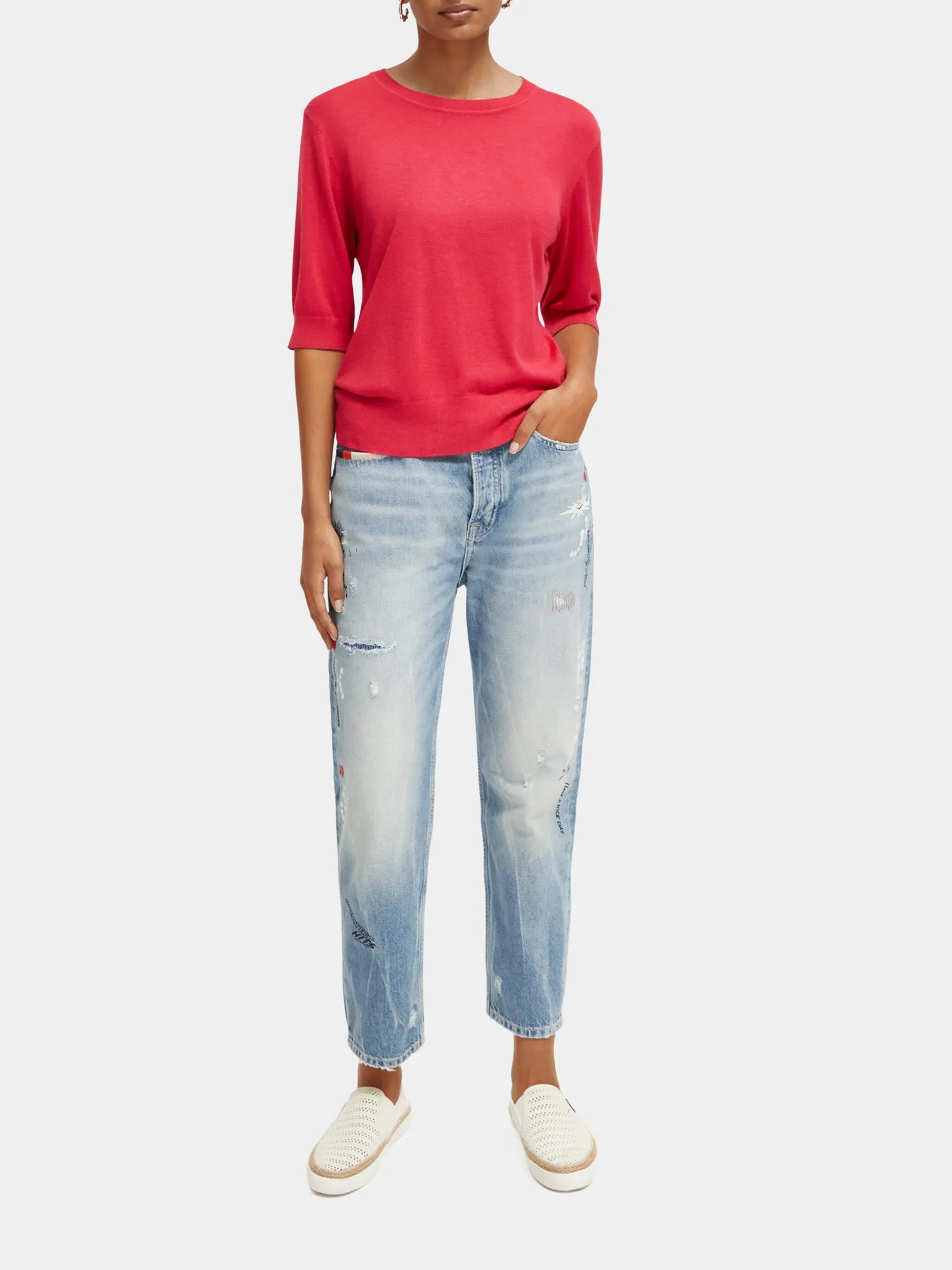 Short sleeved crewneck sweater sold by Scotch & Soda product image thumbnail 4