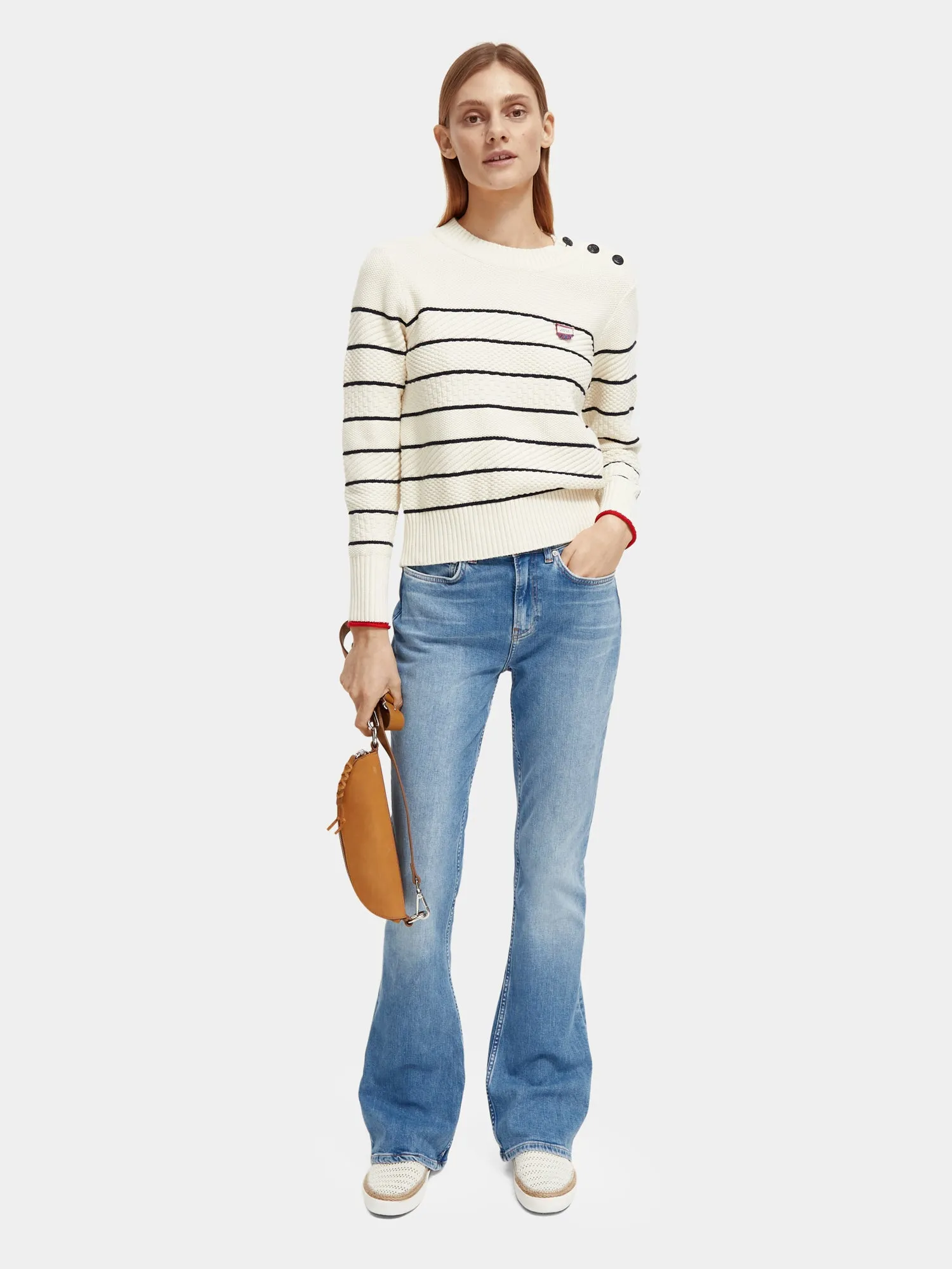 Button shoulder striped pullover sold by Scotch and Soda product image thumbnail 4