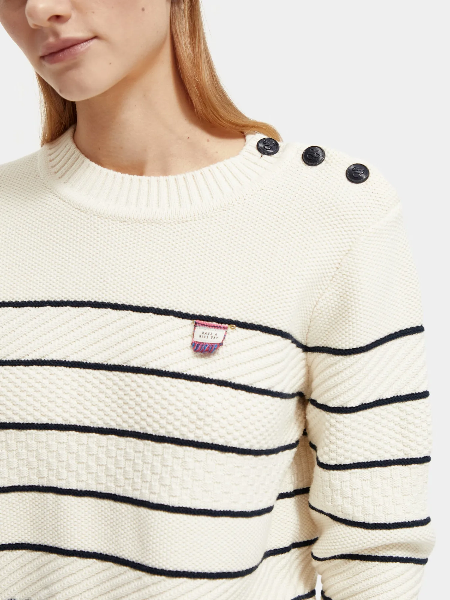 Button shoulder striped pullover sold by Scotch and Soda product image thumbnail 5