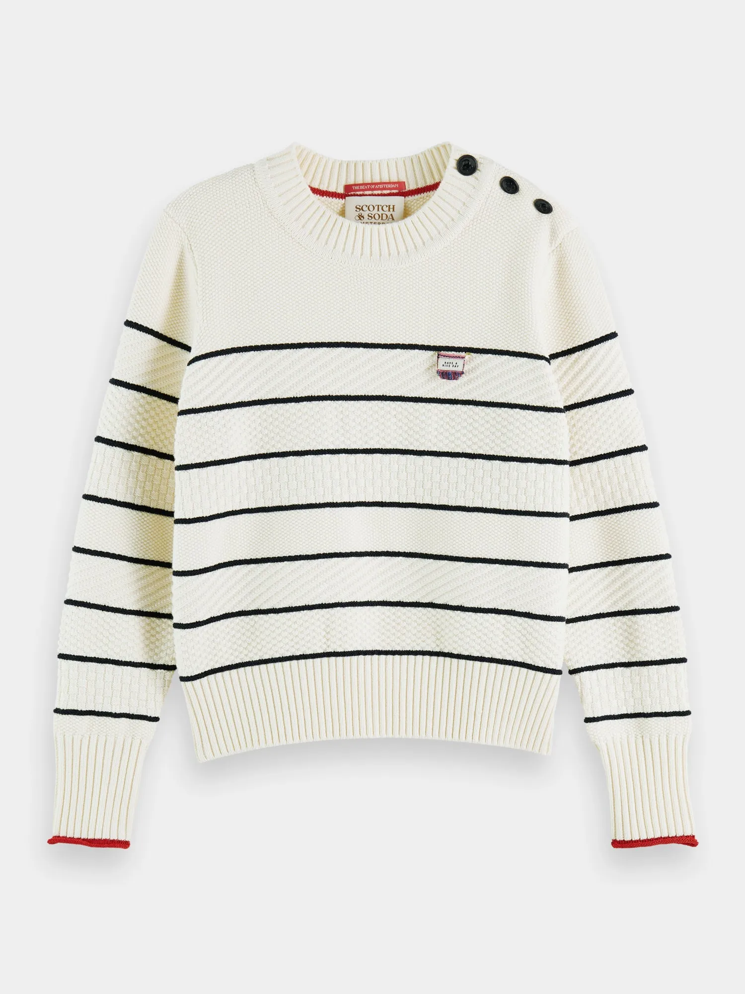Button shoulder striped pullover sold by Scotch and Soda product image thumbnail 2