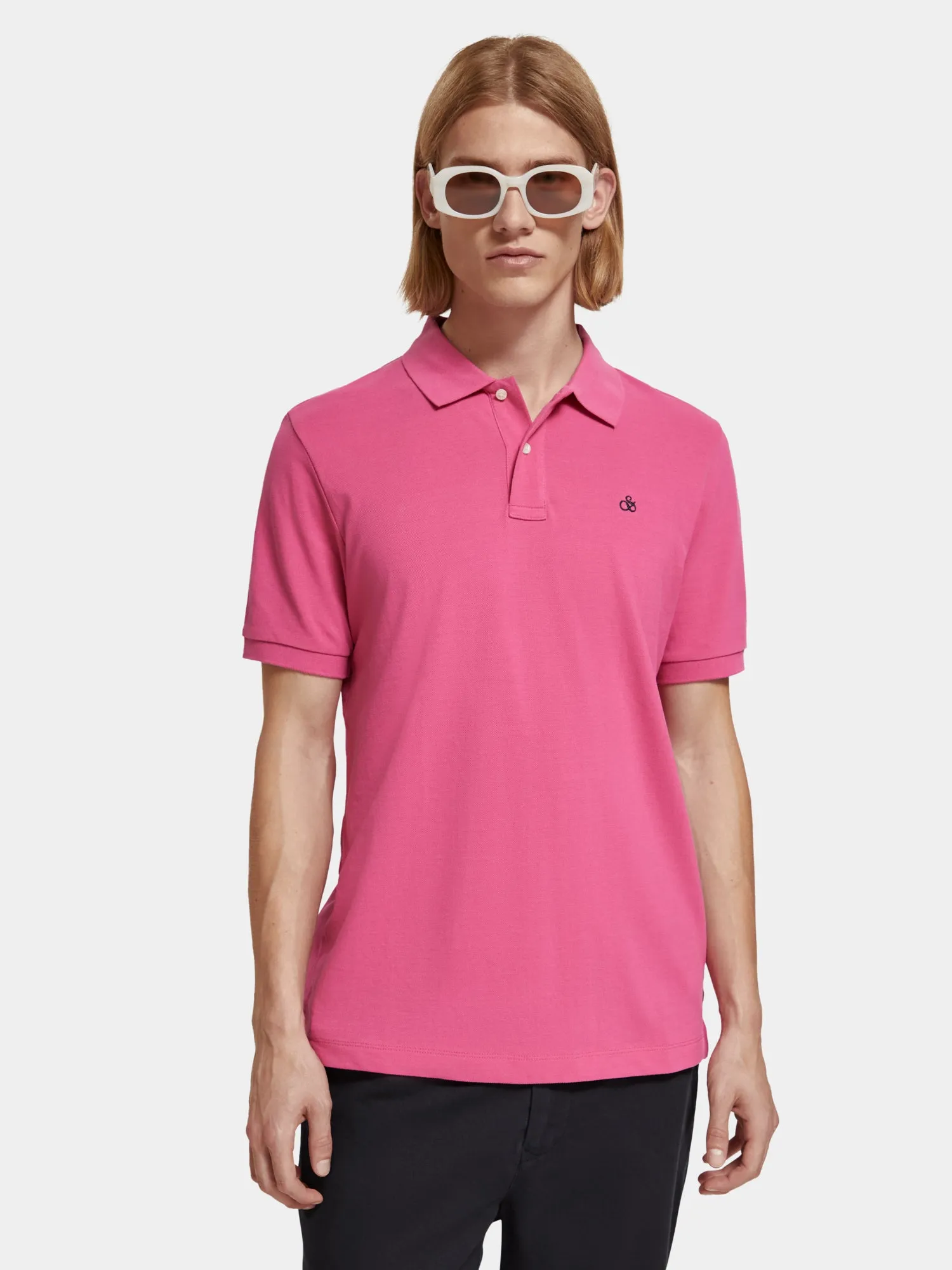 Organic cotton pique polo shirt sold by Scotch & Soda