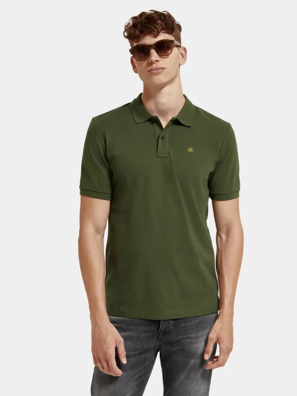 Organic cotton pique polo shirt sold by Scotch and Soda