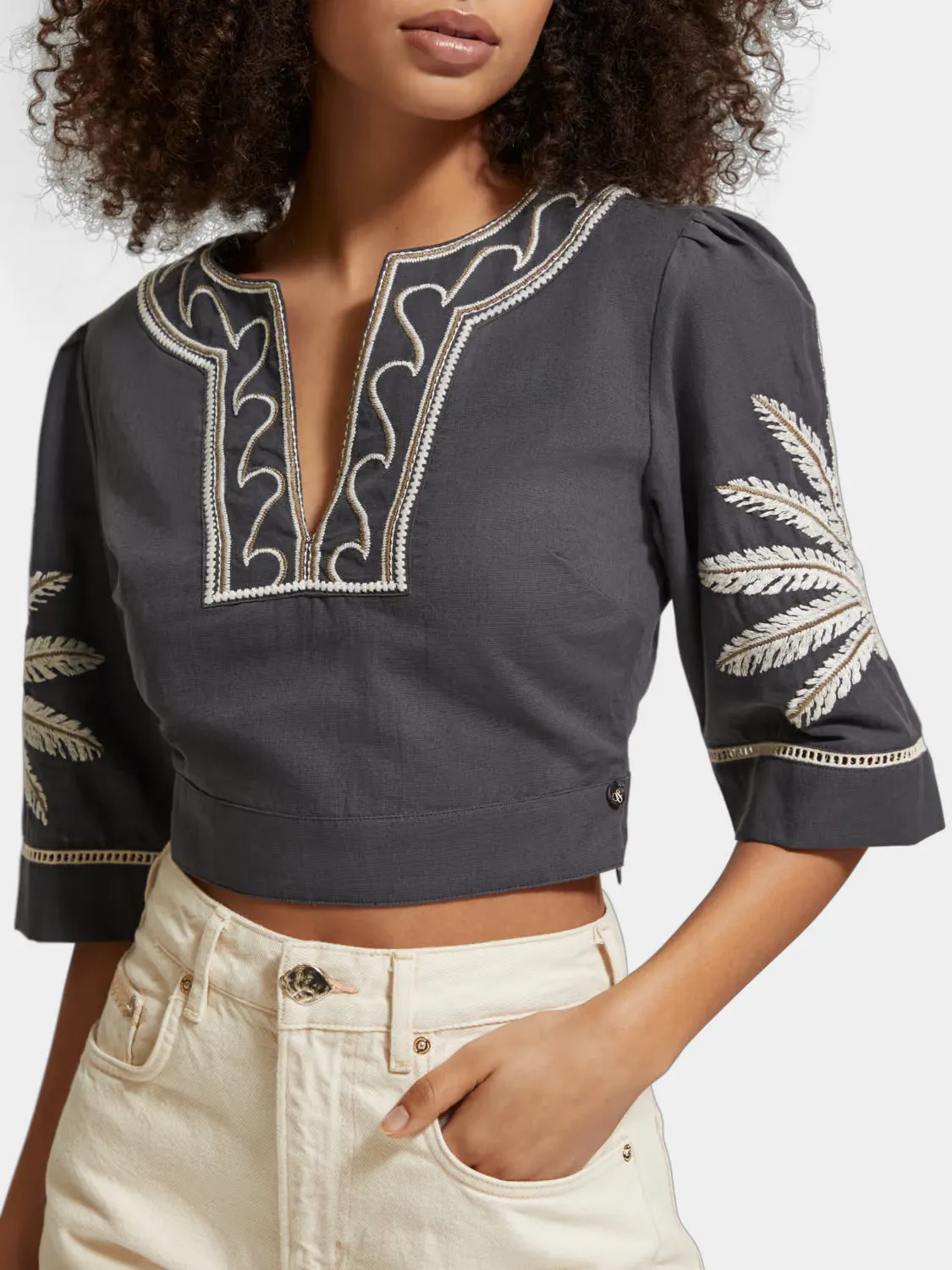 Embroidered crop top sold by Scotch and Soda product image thumbnail 5