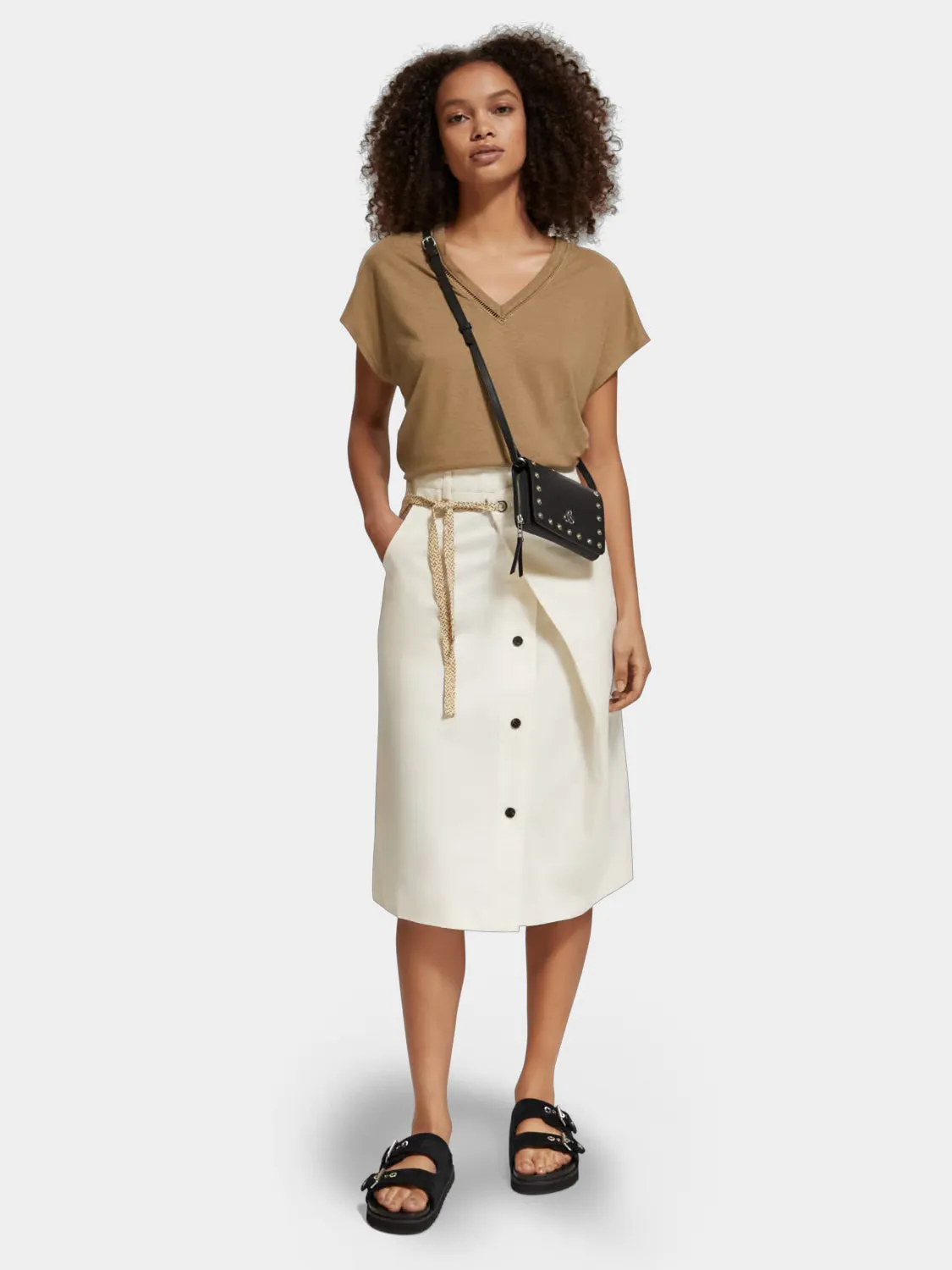 Wrap front midi skirt sold by Scotch and Soda product image thumbnail 4
