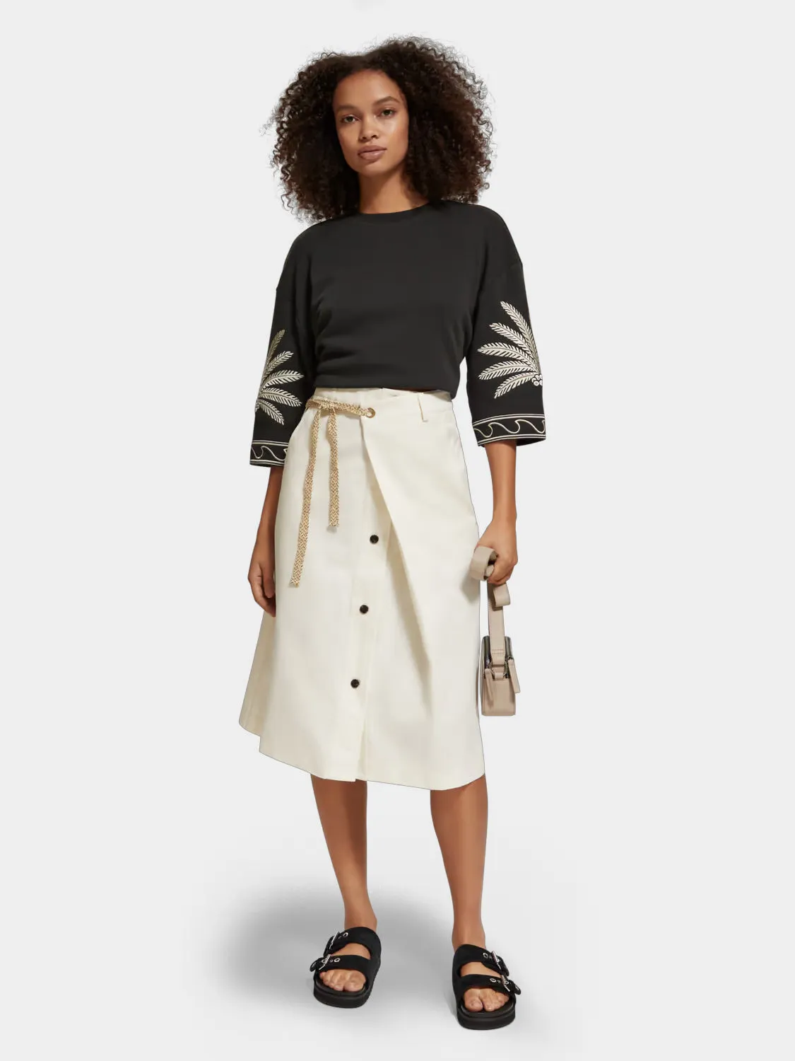 Wrap front midi skirt sold by Scotch and Soda product image thumbnail 5