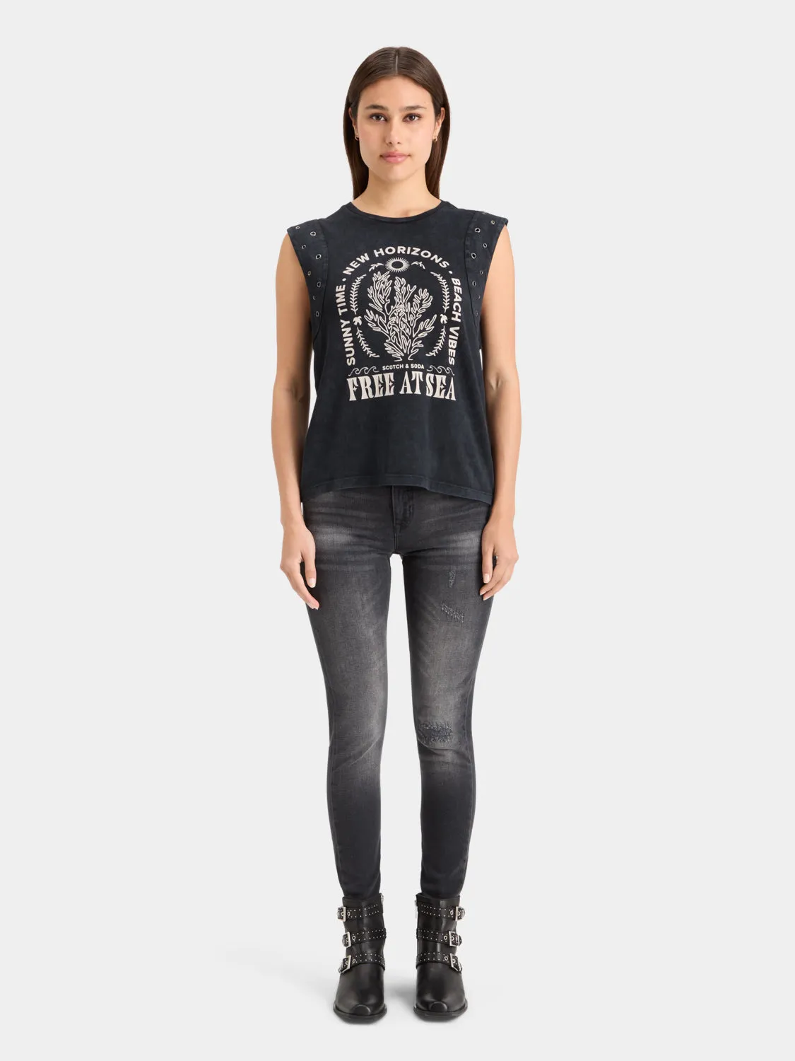 Studded panel tank top sold by Scotch & Soda product image thumbnail 4