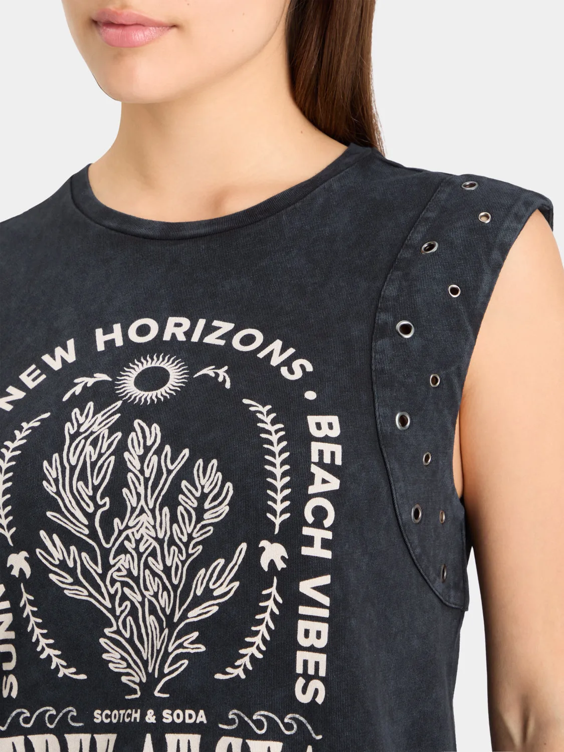 Studded panel tank top sold by Scotch & Soda product image thumbnail 5