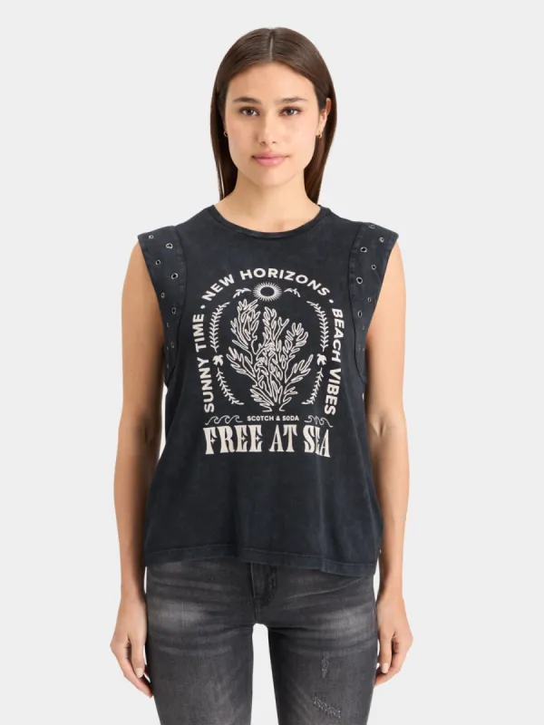 Studded panel tank top sold by Scotch and Soda