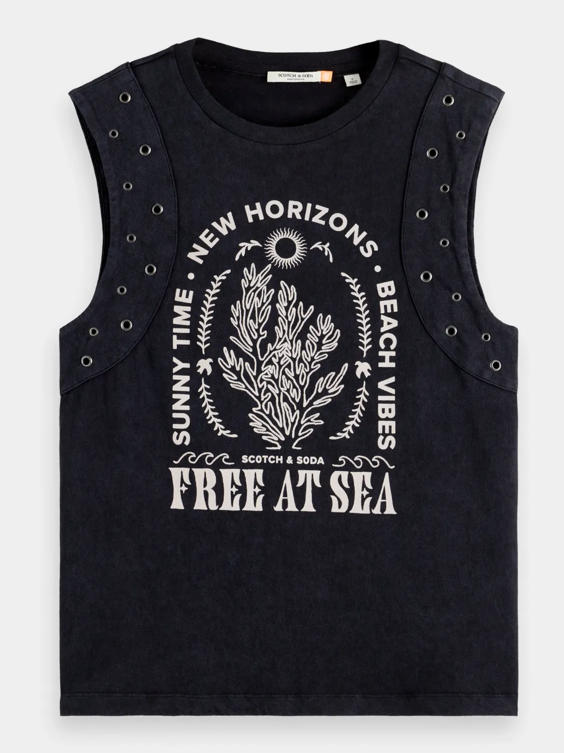 Studded panel tank top sold by Scotch & Soda product image thumbnail 2