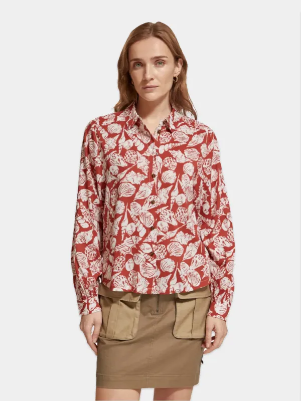 Printed balloon sleeve shirt sold by Scotch and Soda