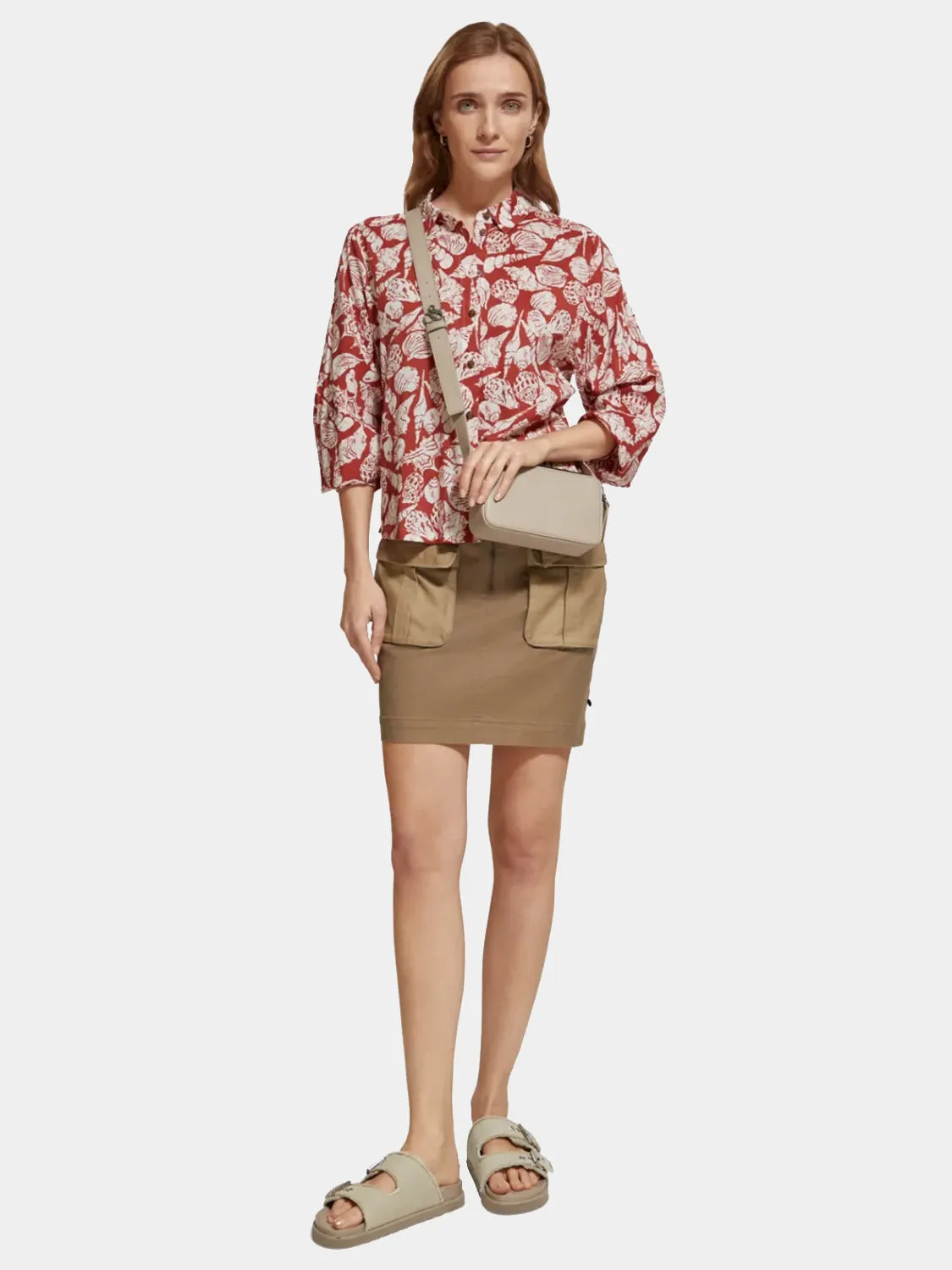 Printed balloon sleeve shirt sold by Scotch and Soda product image thumbnail 4