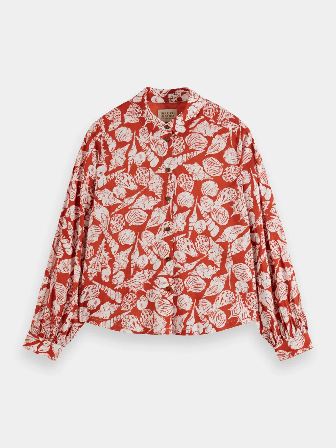 Printed balloon sleeve shirt sold by Scotch and Soda product image thumbnail 2