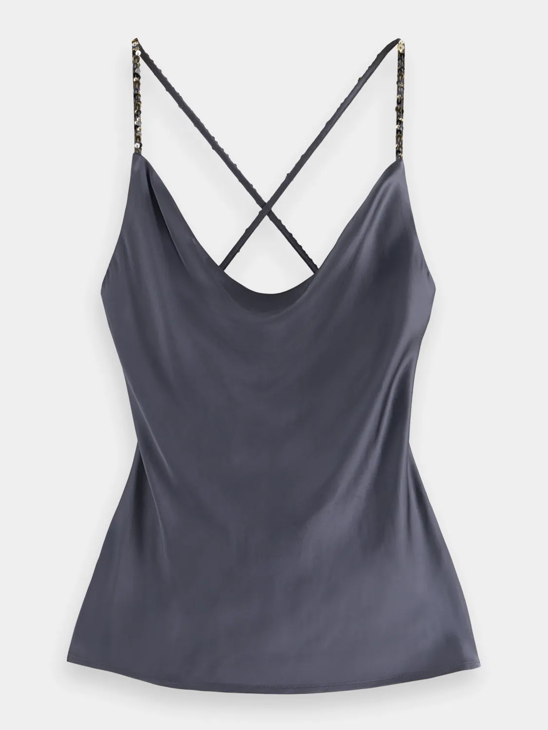Sequin strap camisole sold by Scotch and Soda