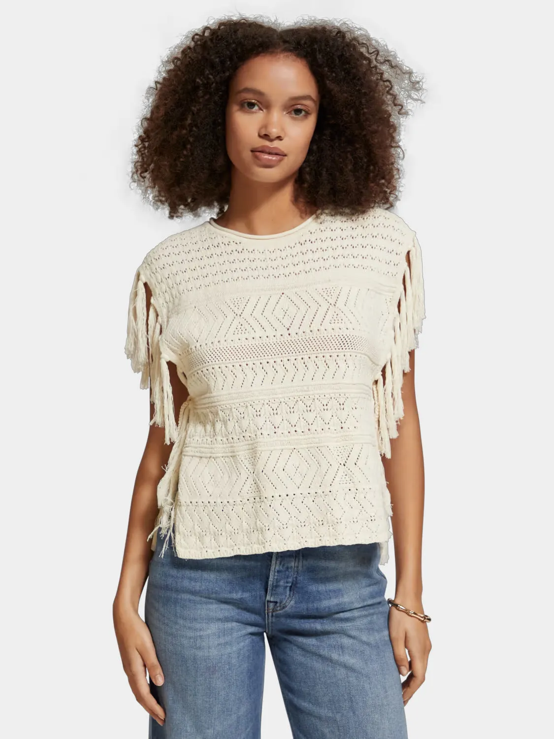 Pointelle stitch knitted tank sold by Scotch & Soda