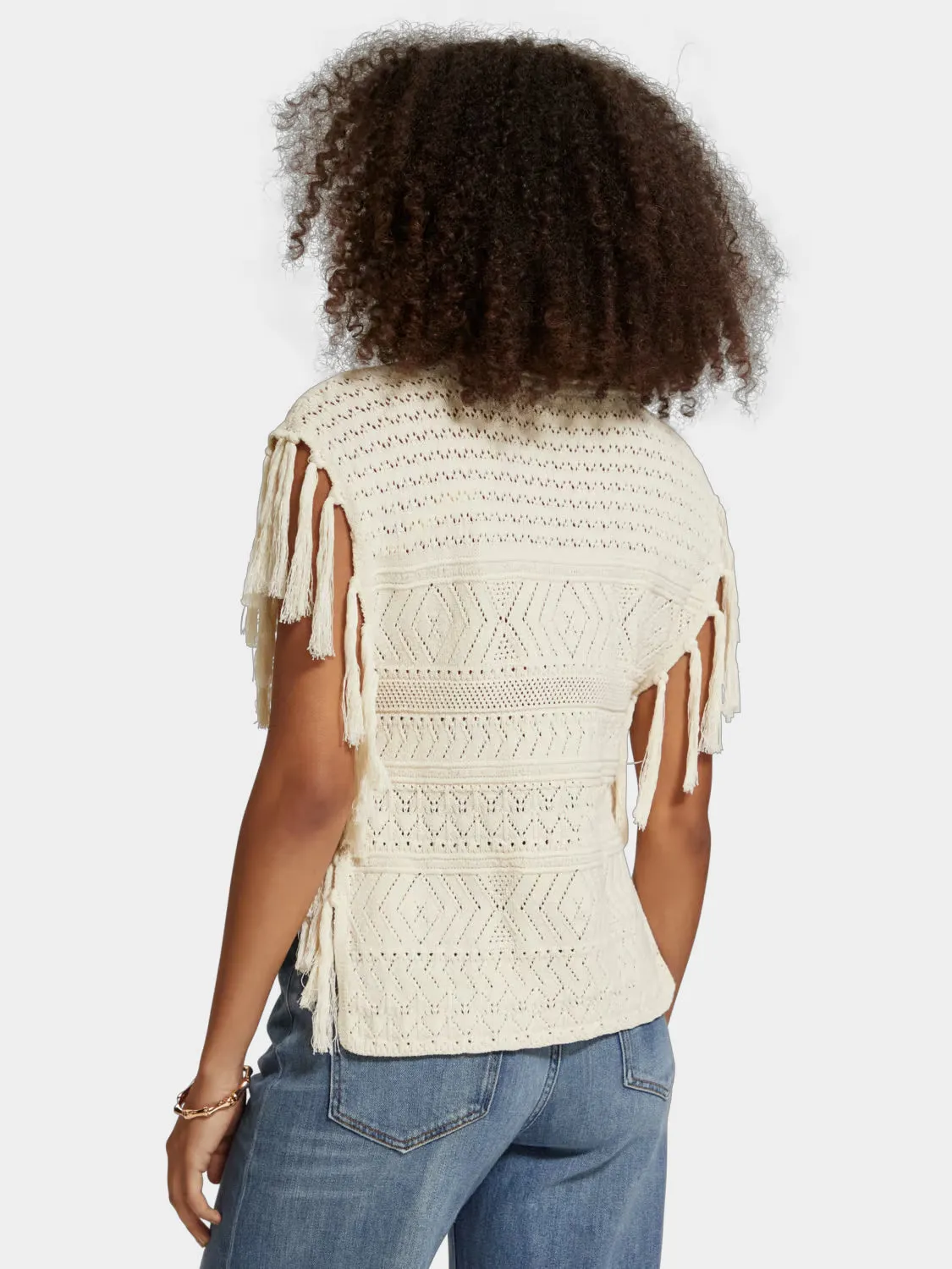 Pointelle stitch knitted tank sold by Scotch & Soda product image thumbnail 4
