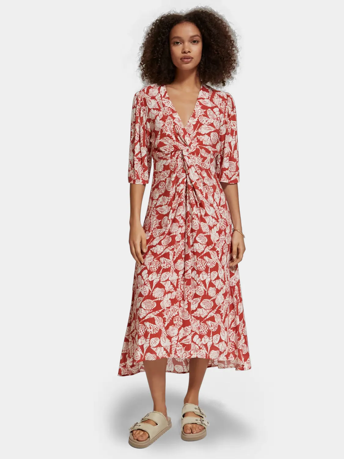 Knotted midi wrap dress sold by Scotch and Soda