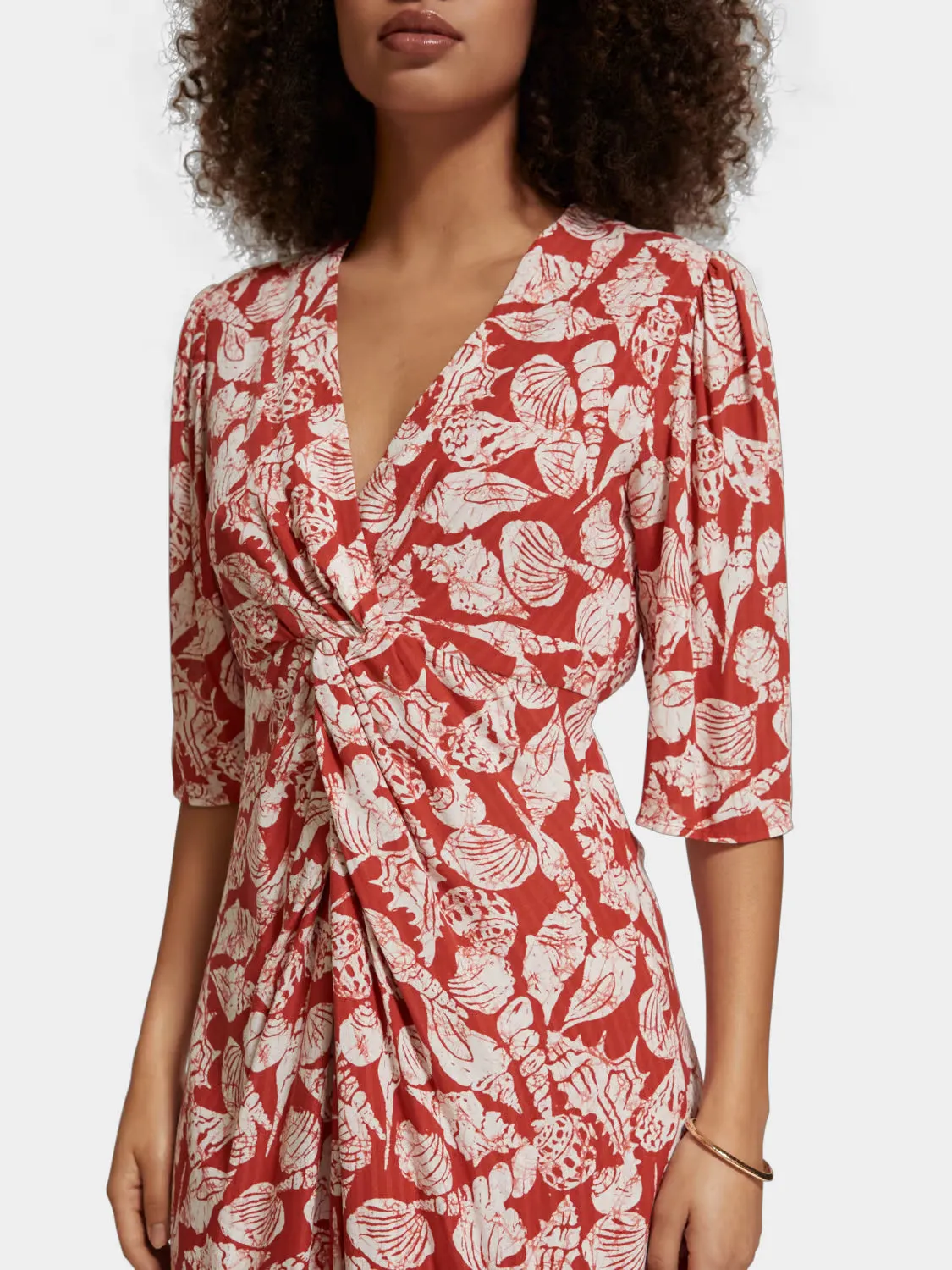 Knotted midi wrap dress sold by Scotch and Soda product image thumbnail 4
