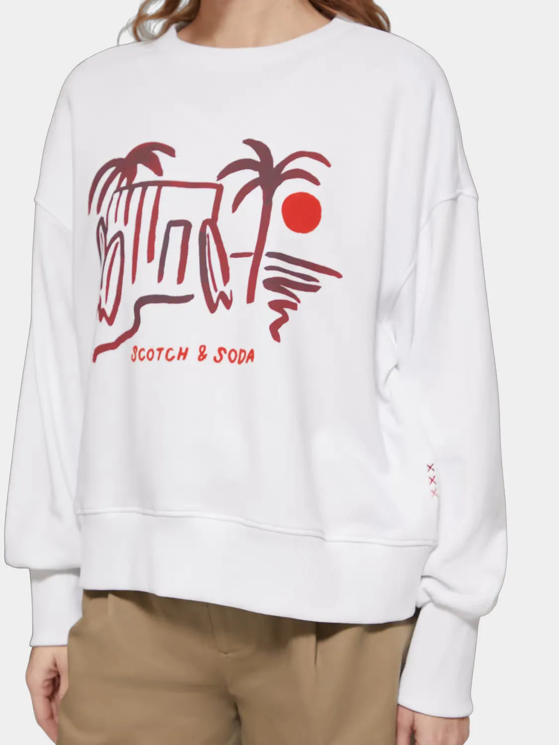 Slouchy graphic sweatshirt sold by Scotch & Soda product image thumbnail 4