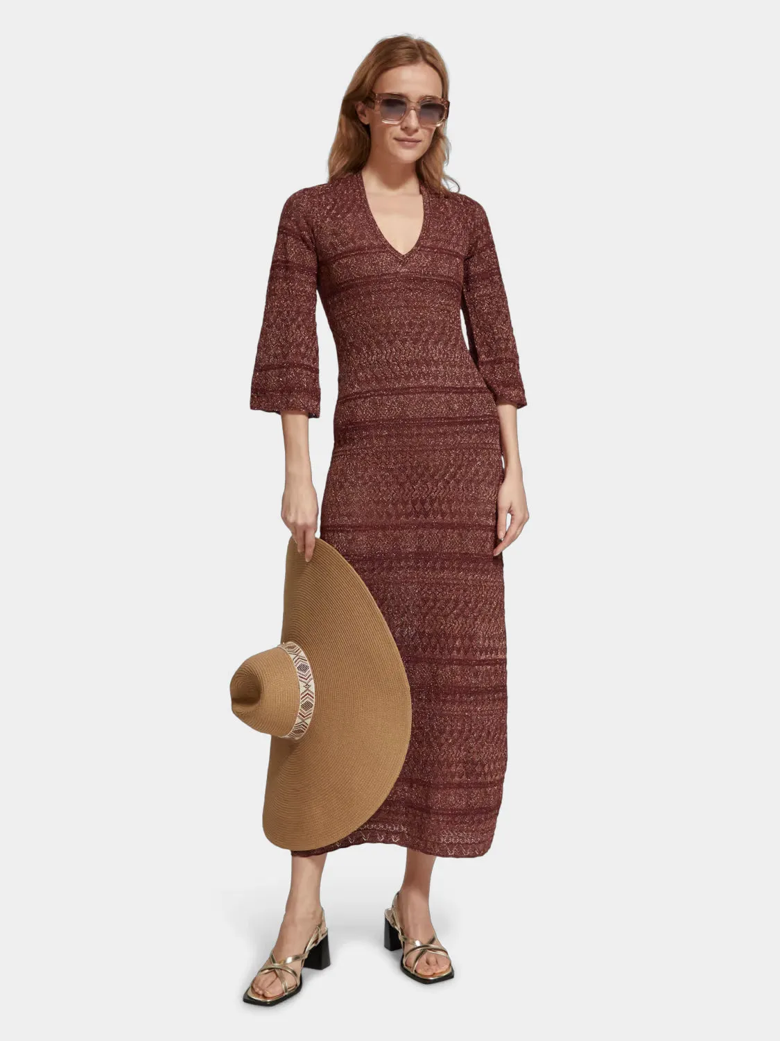 Metallic knit maxi dress sold by Scotch and Soda