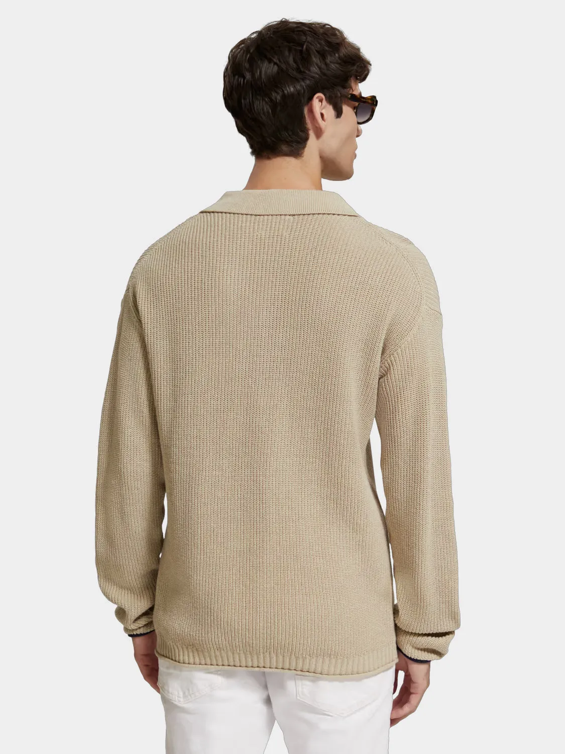Long sleeved knit polo sold by Scotch & Soda product image thumbnail 3