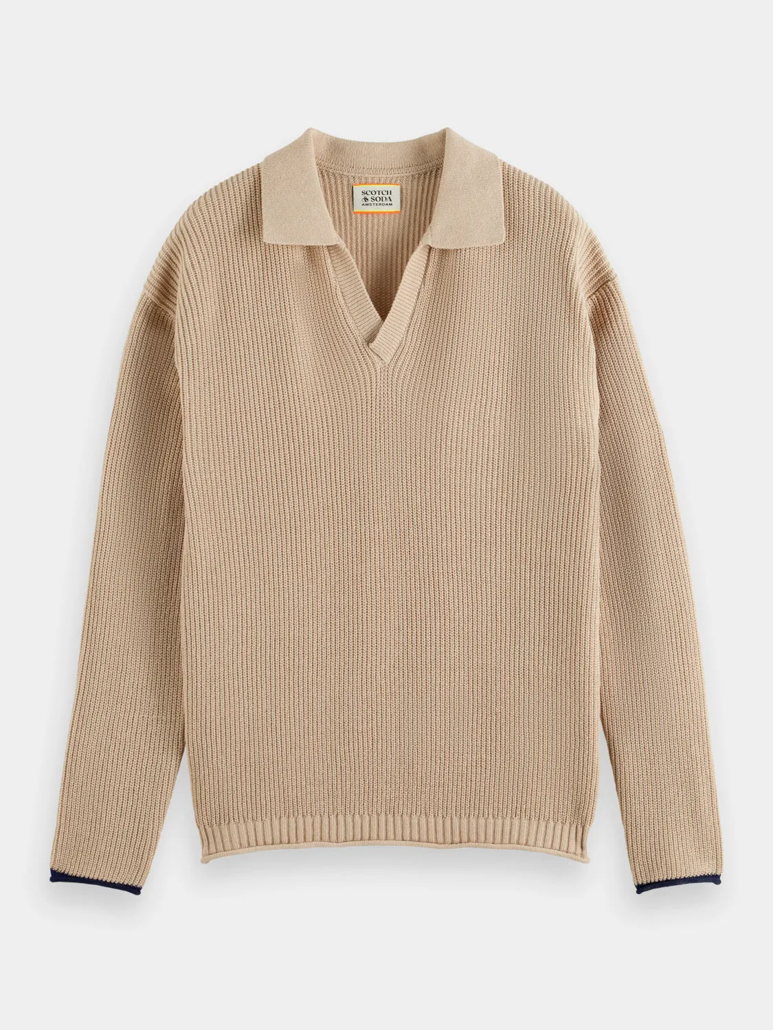 Long sleeved knit polo sold by Scotch & Soda product image thumbnail 2