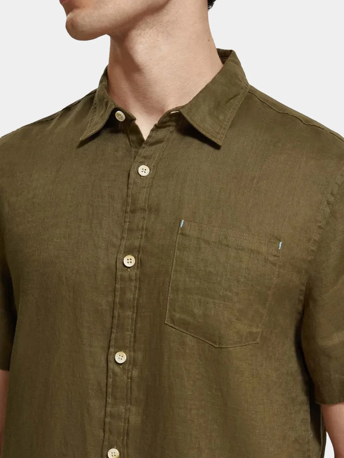 Short sleeved linen shirt sold by Scotch and Soda product image thumbnail 3