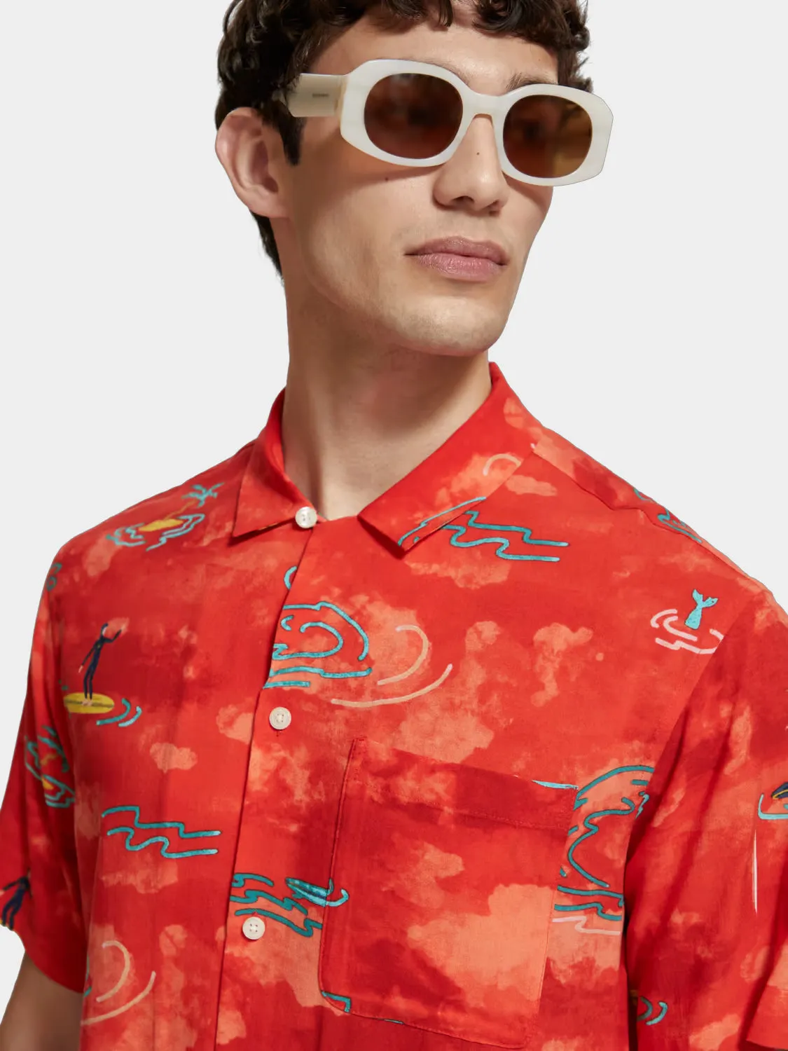 Printed viscose shirt sold by Scotch & Soda product image thumbnail 4