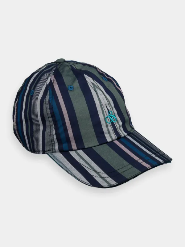 Woven twill striped cap sold by Scotch and Soda