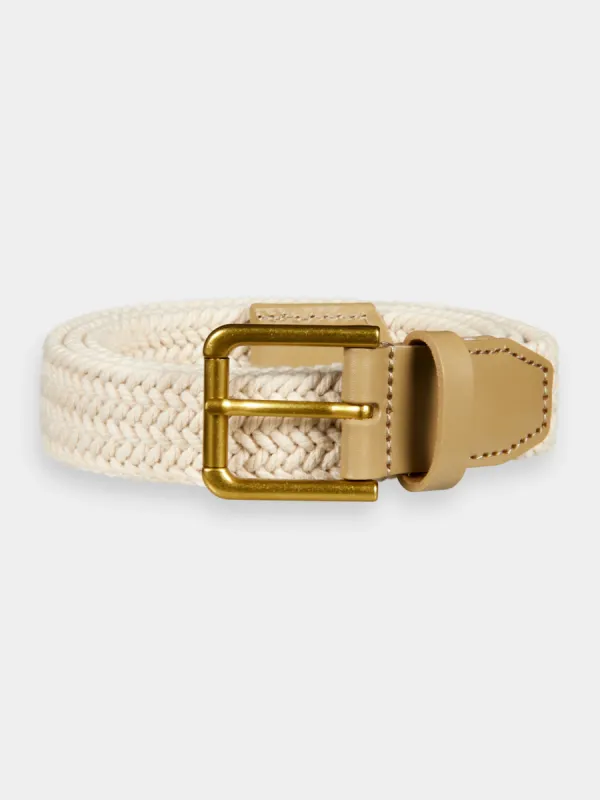 Leather trimmed & braided belt sold by Scotch and Soda