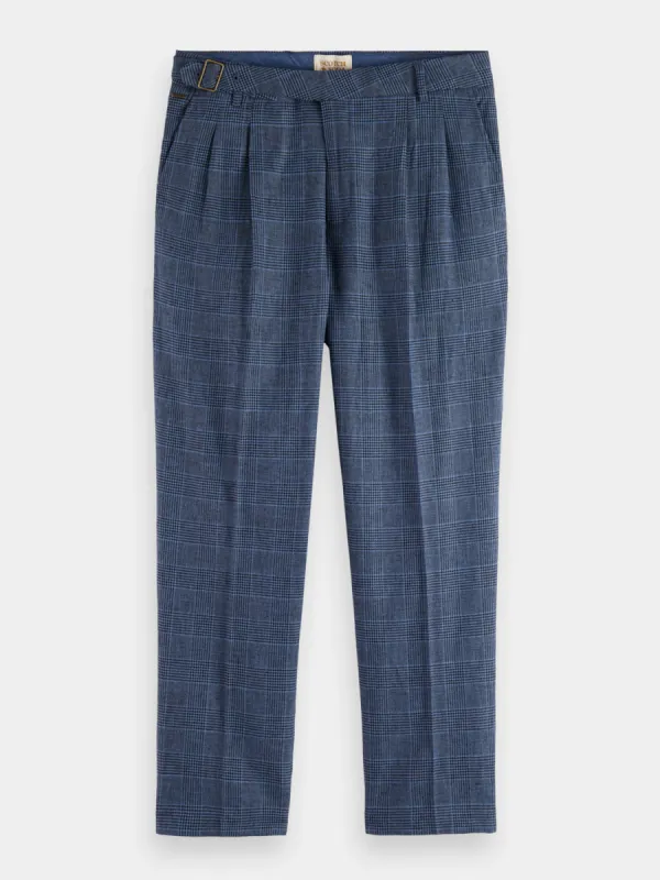 Wide leg pleated check chinos sold by Scotch and Soda
