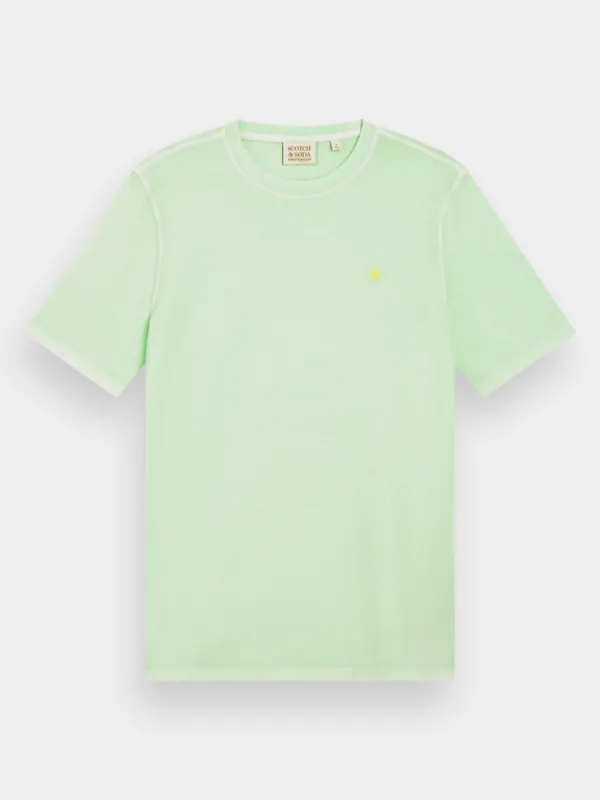 Garment-dyed logo t-shirt sold by Scotch and Soda