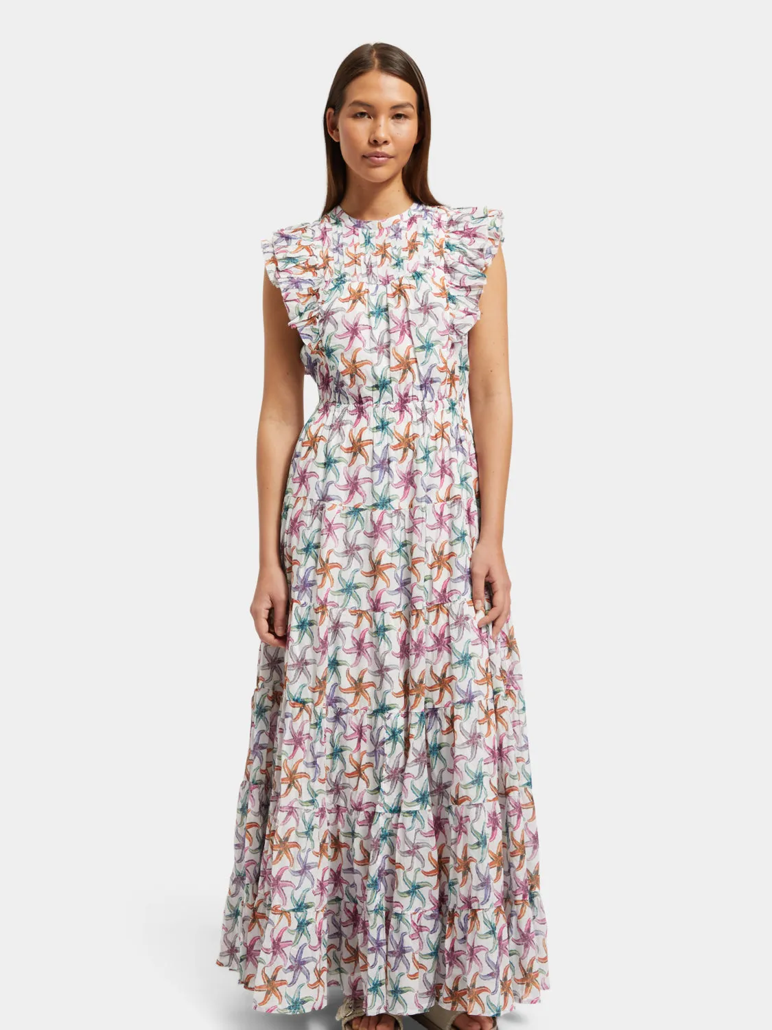 Printed maxi cotton voile dress sold by Scotch and Soda