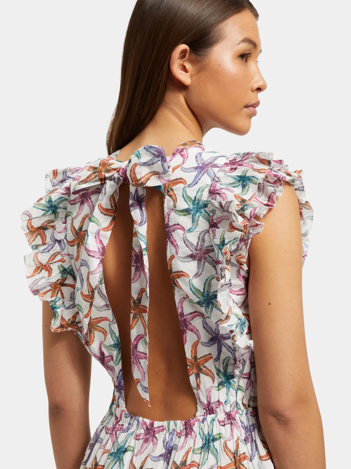 Printed maxi cotton voile dress sold by Scotch and Soda product image thumbnail 5