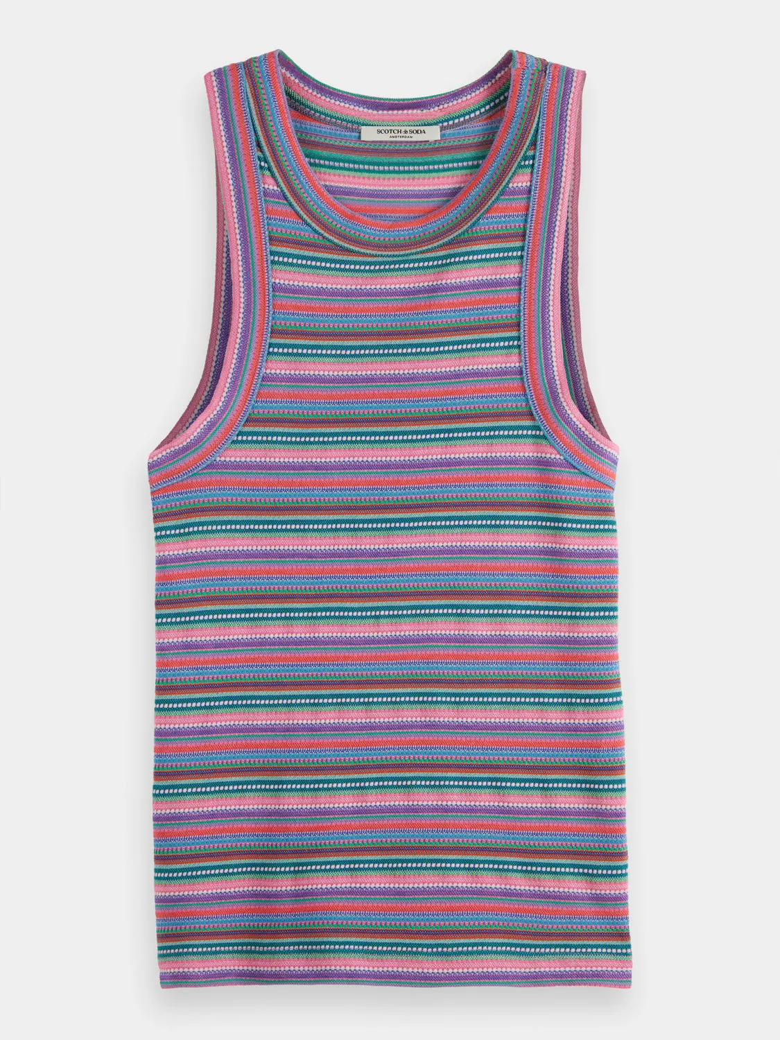 Textured striped race tank sold by Scotch and Soda