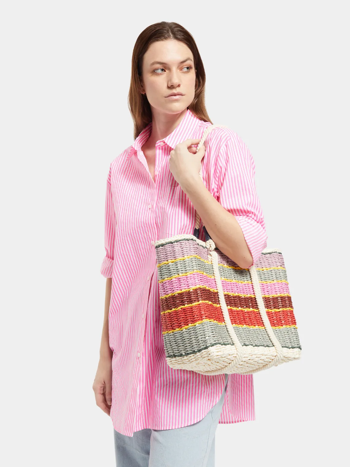 Striped straw tote bag sold by Scotch and Soda product image thumbnail 2