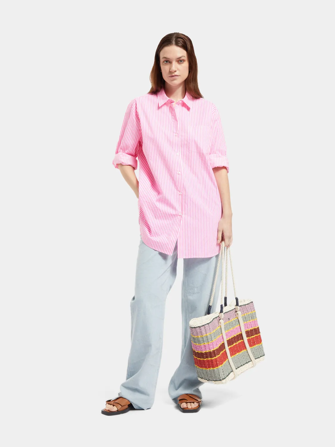 Striped straw tote bag sold by Scotch and Soda product image thumbnail 3