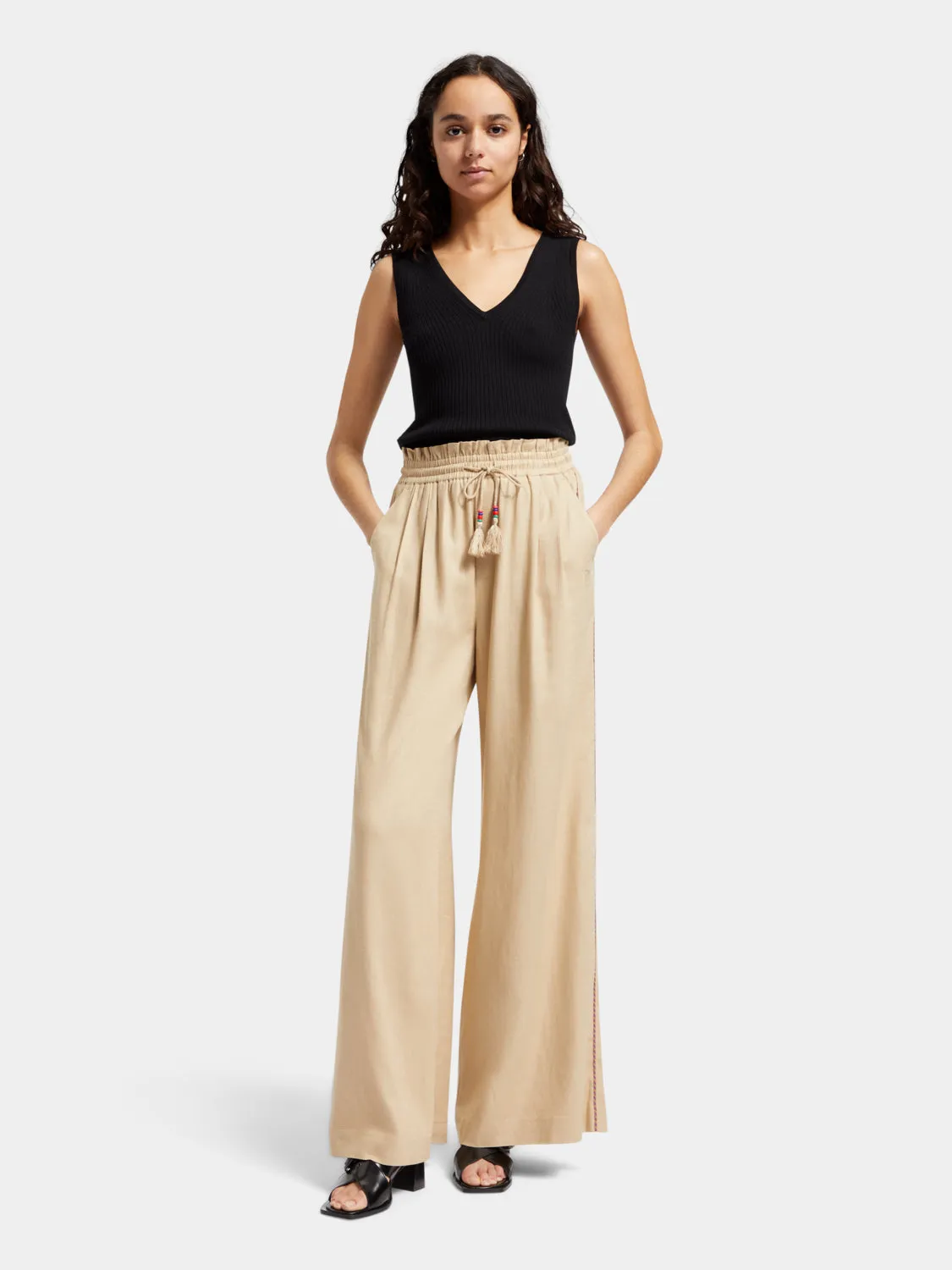 Linen blend pull-on pants sold by Scotch & Soda product image thumbnail 5