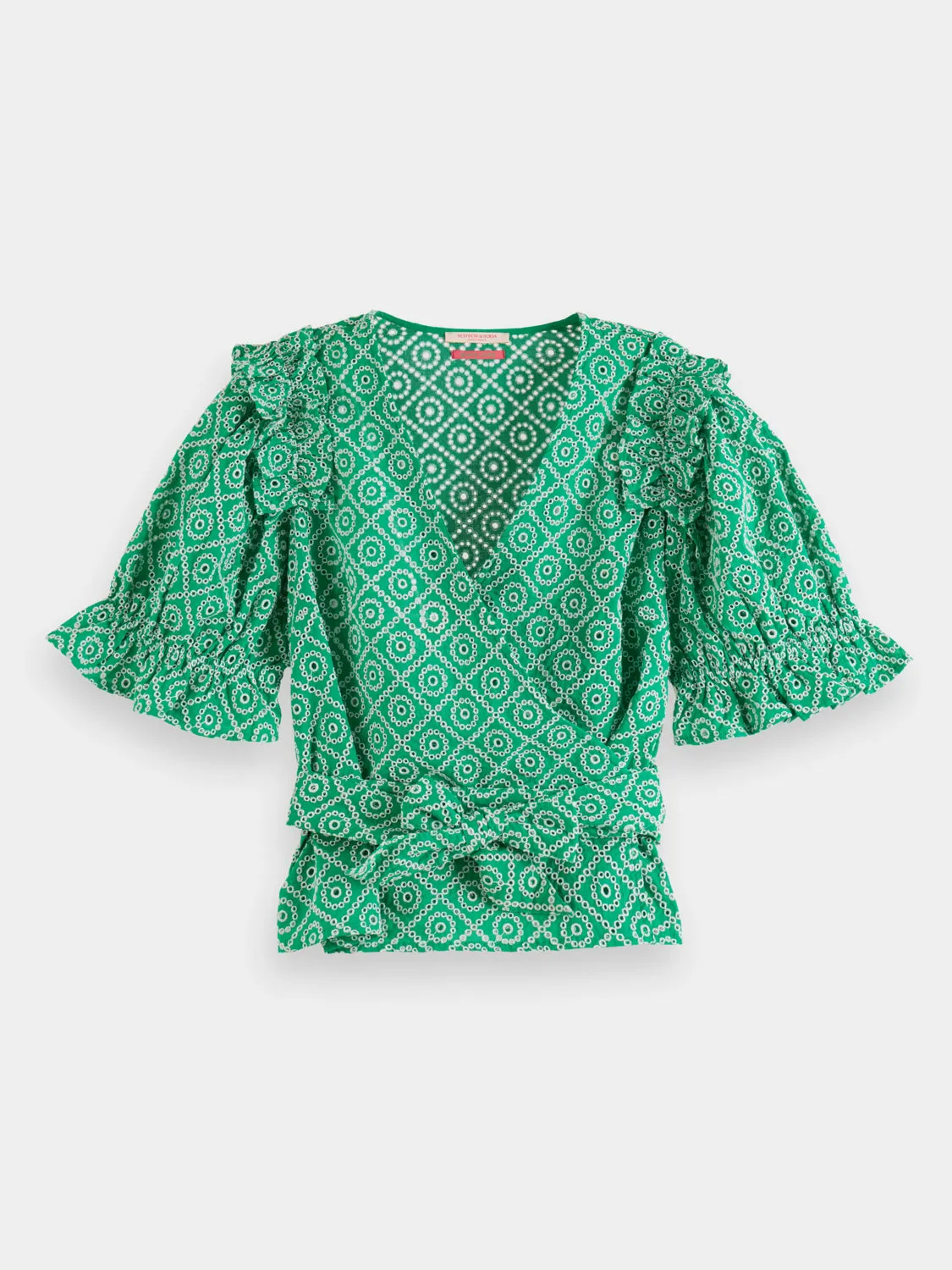 Broderie anglaise wrap top sold by Scotch & Soda product image thumbnail 2