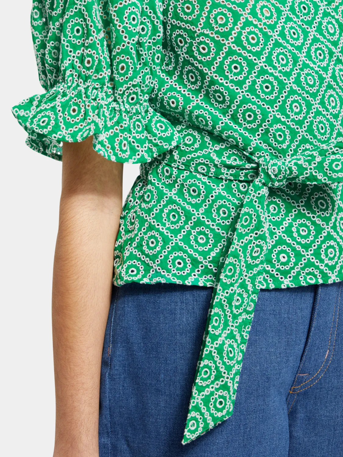 Broderie anglaise wrap top sold by Scotch & Soda product image thumbnail 5