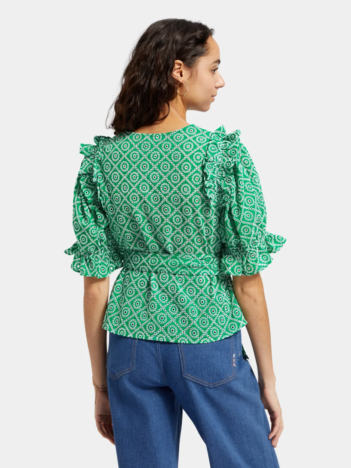 Broderie anglaise wrap top sold by Scotch & Soda product image thumbnail 3