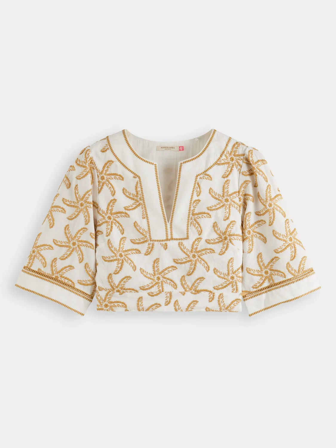 Embroidered crop top sold by Scotch and Soda
