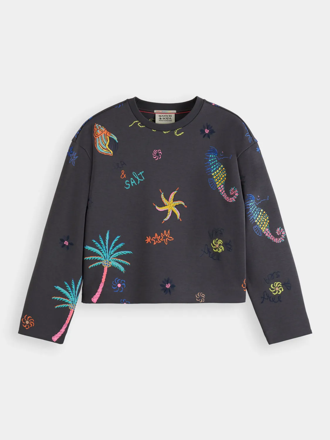 Boxy-fit embroidered sweatshirt sold by Scotch and Soda product image thumbnail 2