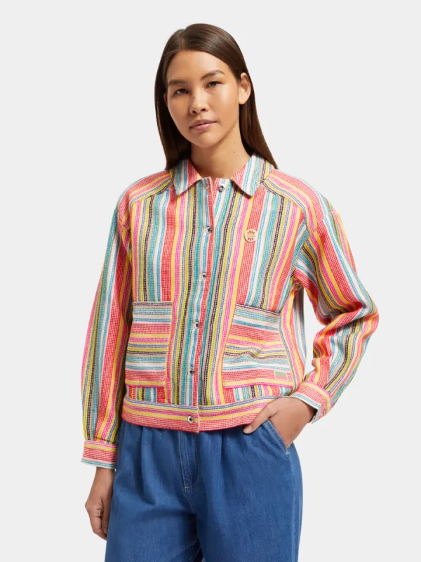 Striped trucker jacket sold by Scotch and Soda