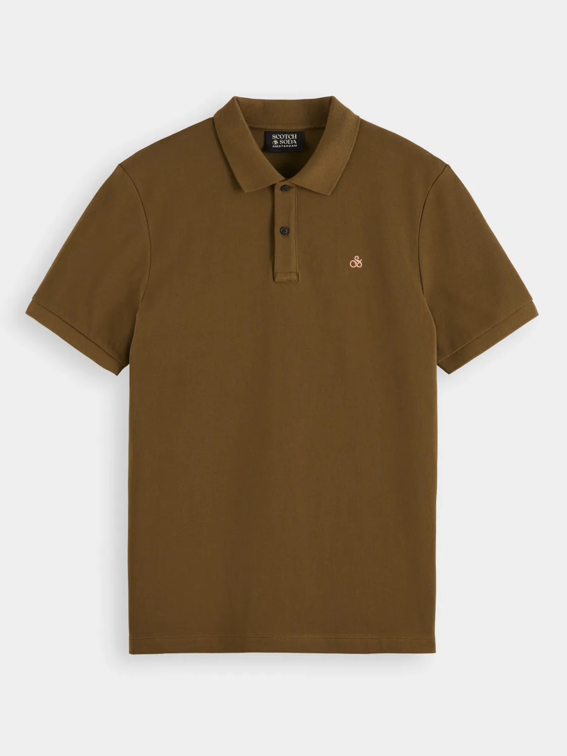 Organic cotton pique polo shirt sold by Scotch & Soda